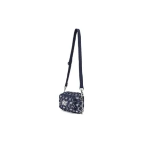Borsa a tracolla casual in tessuto regolabile “Navy White”