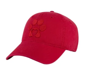 Cappello in twill lavato con stampa zampe