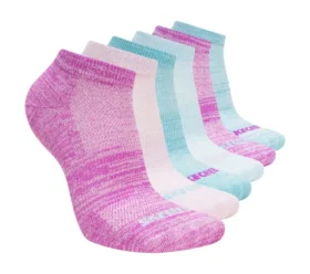 Confezione da 6 paia di calze corti a righe colorate per bambine