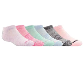 Confezione da 6 paia di calze corti a righe colorate per bambine