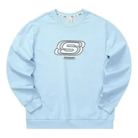 Felpa casual con collo rotondo della serie Letter “Blue White”