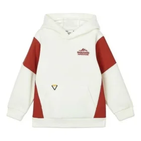 Felpa con cappuccio a blocchi di colore “White Red”