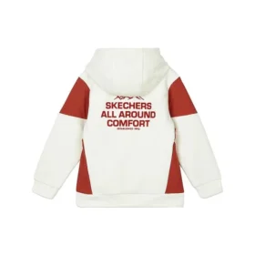 Felpa con cappuccio a blocchi di colore “White Red”