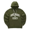 Felpa con cappuccio casual con stampa a lettere “Green White”