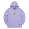 Felpa con cappuccio con stampa di lettere della serie Colorful Casual “Viola Giallo”