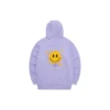 Felpa con cappuccio con stampa di lettere della serie Colorful Casual “Viola Giallo”