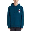 Felpa con cappuccio e coulisse con grafica cartoon “Navy Black White Grey”