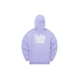 Felpa con cappuccio e stampa “Purple White”