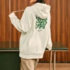 Felpa con cappuccio e stampa “White Green”