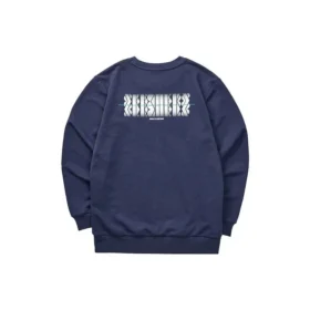 Felpa con collo a giro della serie Casual Colorful “Navy White”