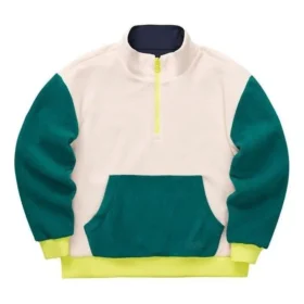 Felpa con collo alto reversibile della serie Stroll “Beige Verde Nero Giallo”