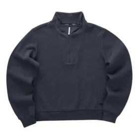 Felpa con collo rotondo in maglia larga Sport Casual “Nero”