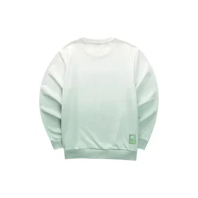 Felpa con scollo rotondo e lettere sfumate “Green White”