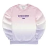 Felpa con scollo rotondo e lettere sfumate “Purple Pink White”