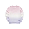 Felpa con scollo rotondo e lettere sfumate “Purple Pink White”