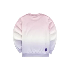 Felpa con scollo rotondo e lettere sfumate “Purple Pink White”