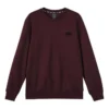 Felpa in maglia a girocollo in tinta unita “Burgundy Black”