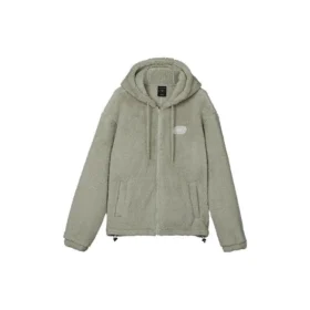 Giacca casual calda in finta lana d’agnello “Verde oliva”