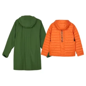 Giacca casual con cappuccio 2 in 1 “Verde Arancione”