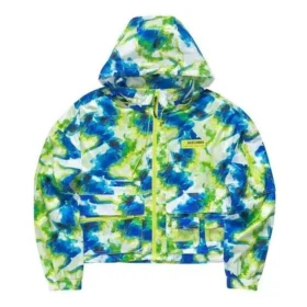 Giacca casual con cappuccio mimetica “Verde Blu”