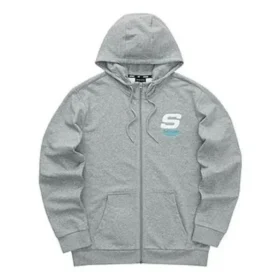 Giacca con cappuccio e zip della serie casual colorata “Grey White”