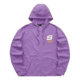 Giacca con cappuccio e zip della serie Colorful Casual “Viola-Bianco”