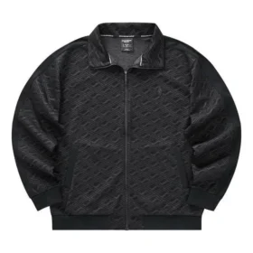 Giacca con colletto con zip in rilievo a stampa integrale “Black White”