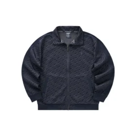 Giacca con colletto con zip in rilievo a stampa integrale “Black White”