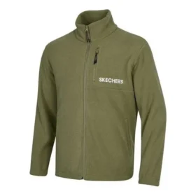 Giacca con zip e stampa del logo del marchio “Verde oliva Nero Blu”