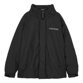 Giacca in piuma con cappuccio e zip a tinta unita “Nero Grigio Bianco”