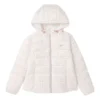 Giacca in piuma con cappuccio ripiegabile “White Black”
