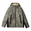 Giacca in piuma con cappuccio Water Repellent della serie Lifestyle “Verde oliva Nero”