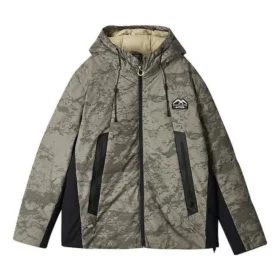 Giacca in piuma con cappuccio Water Repellent della serie Lifestyle “Verde oliva Nero”