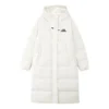 Giacca in piuma lunga casual con cappuccio “White”