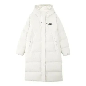 Giacca in piuma lunga casual con cappuccio “White”