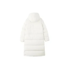 Giacca in piuma lunga casual con cappuccio “White”