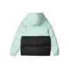 Giacca in piuma tessuta con cappuccio casual a blocchi di colore “Verde Nero”