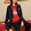Giacca lunga casual serie CNY “Nero Rosso”