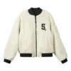 Giacca reversibile con zip e stampa logo “Bianco Nero”