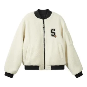 Giacca reversibile con zip e stampa logo “Bianco Nero”