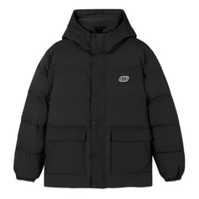 Giacca sportiva casual in piuma con cappuccio “Nero Bianco Verde”