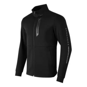 Giacca sportiva in maglia con collo rialzato “Nero”