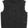 Gilet in piuma con cappuccio e collo alto “Black Blue White”