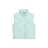 Gilet in piuma con cappuccio e collo alto “Black Blue White”
