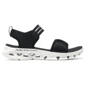 Go Glide-Step Flex Sandal “Black White”
