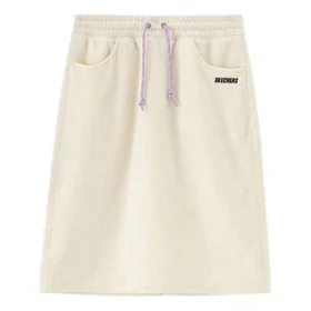Gonna casual ampia in maglia con coulisse della serie Lifestyle “Bianco”