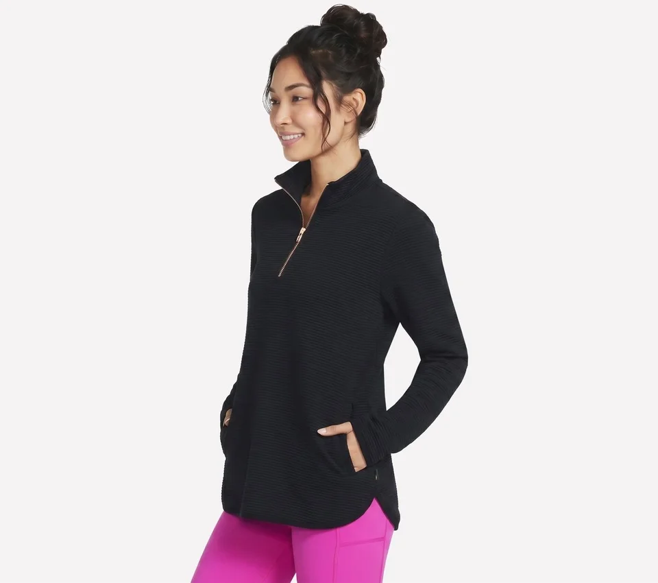 Maglia morbida Ottoman con zip a 1/4 Maglia morbida Ottoman con zip a 1/4