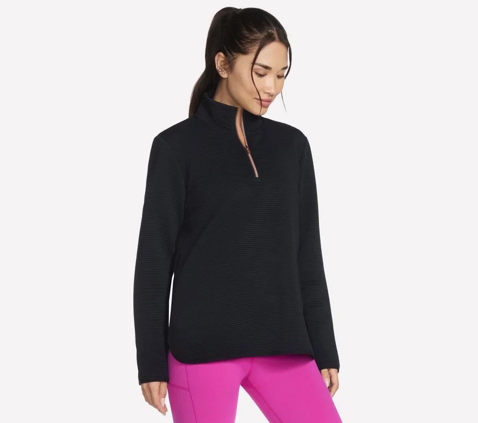 Maglia morbida Ottoman con zip a 1/4 Maglia morbida Ottoman con zip a 1/4