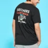 Maglia stampata a maniche corte stile coppia Nero