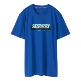 Maglietta a maniche corte da uomo Skechers con stampa, blu